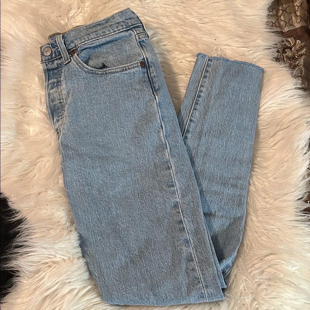 Levi's Light Blue Skinny Leg Button fly Jeans 501 27/30